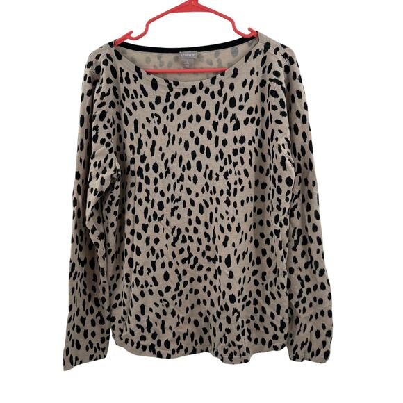 Chico's Sweaters - CHICO’S Sweater SZ Large (Chico’s SZ2) Animal Print Cheetah Pullover Office Work